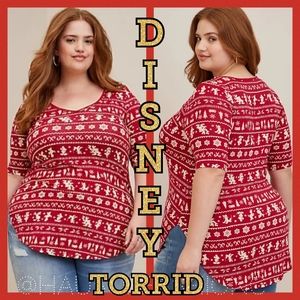 TORRID DISNEY Mickey & Friends Holiday Fair Isle Red Super Soft Tunic!
